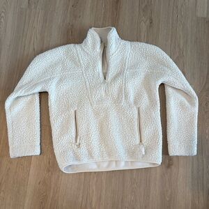 Vince Teddy Zip Hoodie Cream quarter zip small